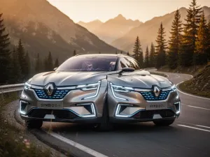 Srebrny Nissan Primastar zaparkowany na miejskiej ulicy, przy którym mężczyzna sprawdza przestrzeń ładunkową vana.