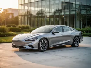 Lamborghini Temerario w agresywnej stylistyce, zaparkowane w nowoczesnym studiu z nastrojowym oświetleniem.