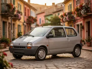 Seat Altea zaparkowany na nowoczesnej ulicy w świetle zachodzącego słońca, podkreślającym dynamiczny design przodu auta.