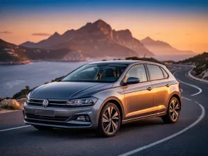 Nowoczesny biały SUV marki Fiat zaparkowany na tle miejskiej architektury w słoneczny dzień.