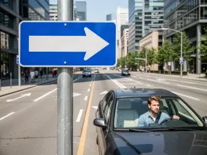 Toyota Yaris Cross w srebrnym kolorze zaparkowana na spokojnej, nowoczesnej ulicy miejskiej, widok z przodu pod kątem.