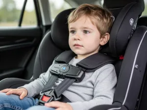 Srebrny Peugeot 308 zaparkowany na nowoczesnej ulicy z uśmiechniętym mężczyzną opierającym się o samochód.