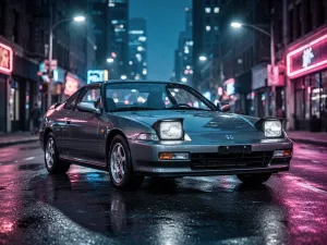 Nowoczesny elektryczny Renault Zoe zaparkowany przy stacji ładowania w jasnej, miejskiej scenerii.