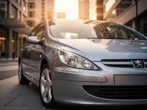 Srebrny sedan Toyota Avensis w profesjonalnym ujęciu studyjnym, prezentujący nowoczesny design przedniej części nadwozia.