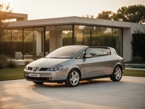 Srebrny Citroën C5 Aircross zaparkowany na malowniczej górskiej drodze w świetle zachodzącego słońca.