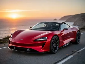 Srebrny Mercedes-AMG One zaparkowany na torze wyścigowym podczas zachodu słońca, podkreślający aerodynamiczną sylwetkę auta.
